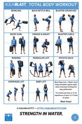 AquaBLAST workout cards are included with each AquaBLAST bag - lifting and gravity exercises